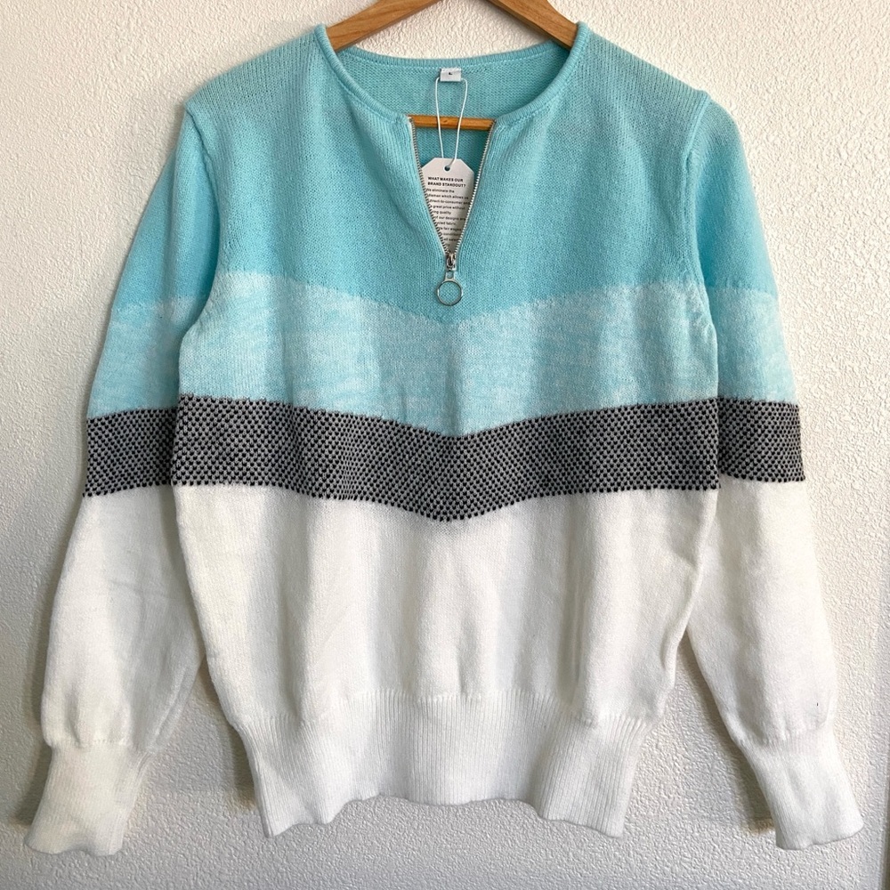 Color block striped sweater